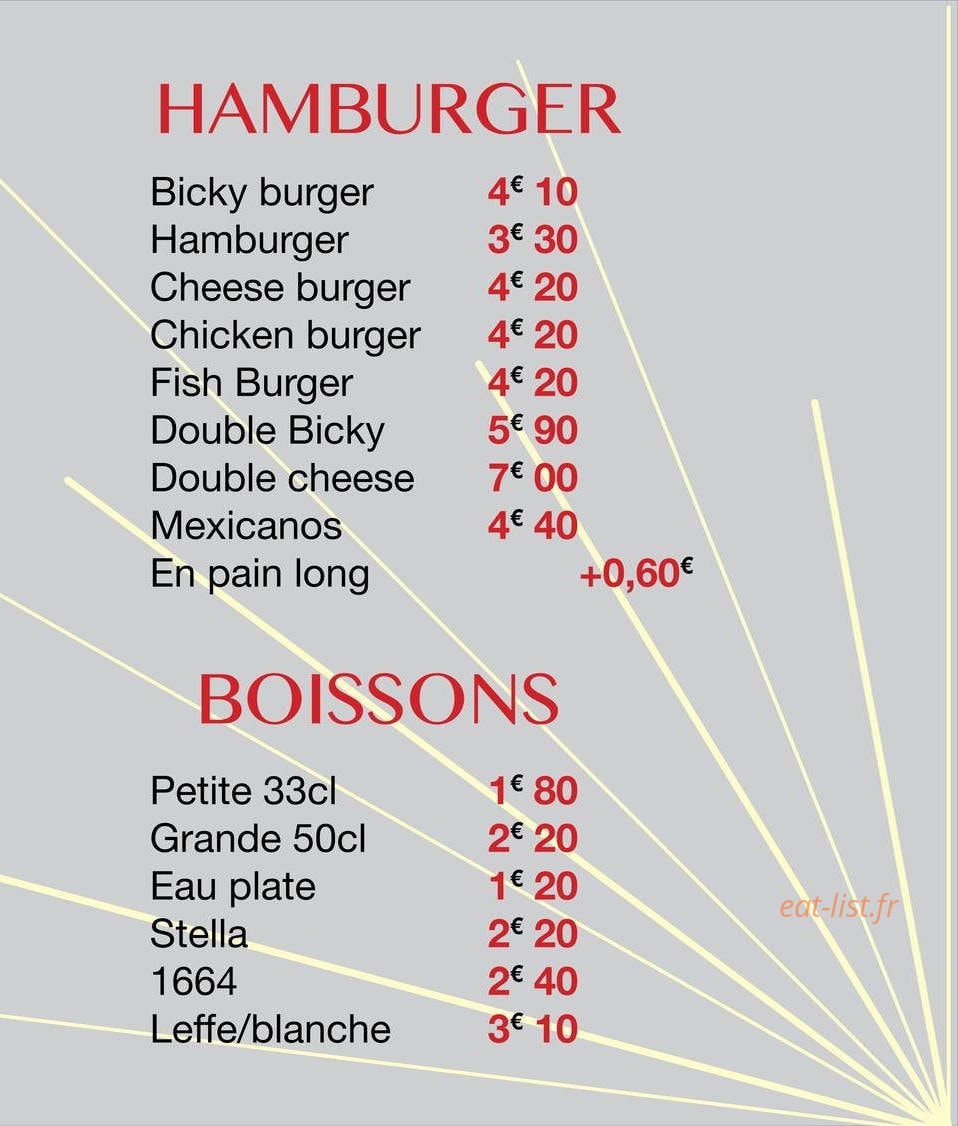 Friterie de la Rouge Porte — carte page 6