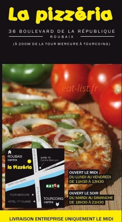 La Pizzéria — carte page 1