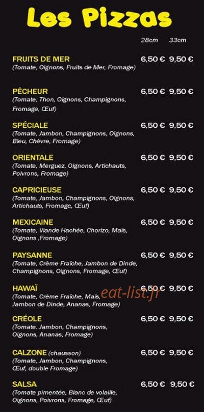 La Pizzéria — carte page 3