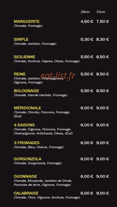 La Pizzéria — carte page 4