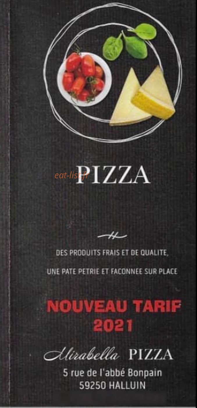 Mirabella Pizza — carte page 1