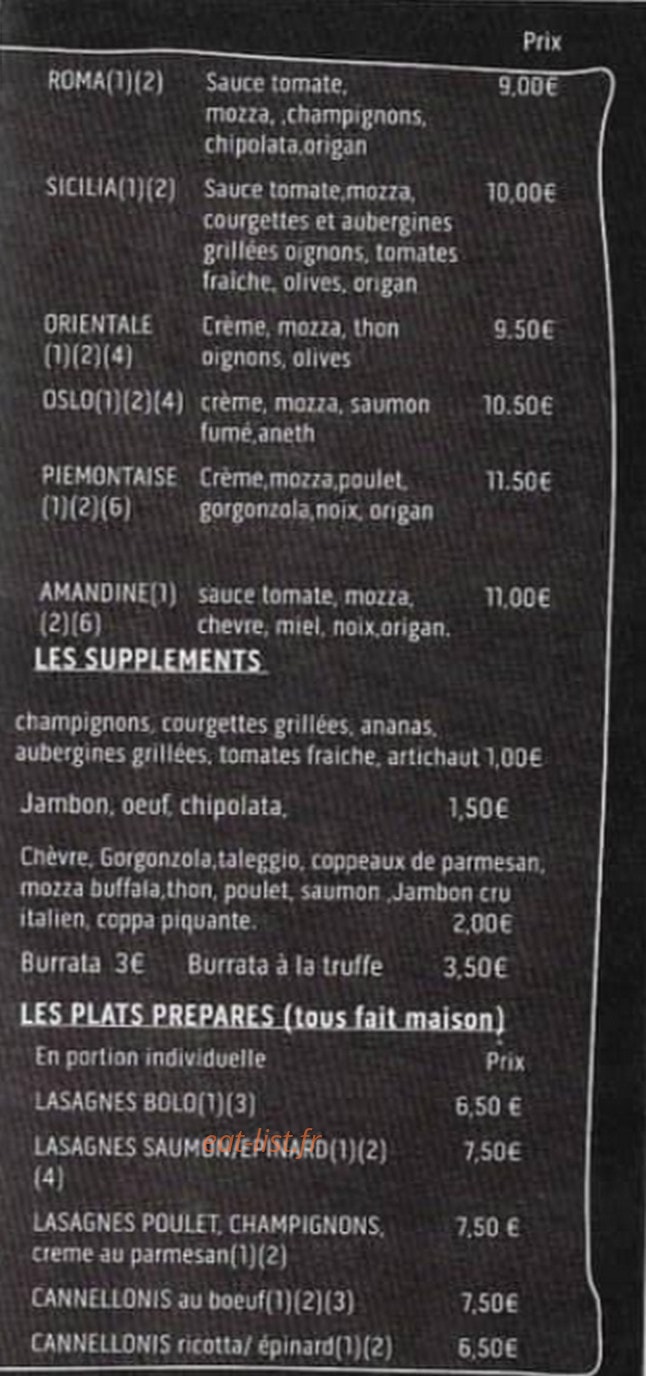 Mirabella Pizza — carte page 4