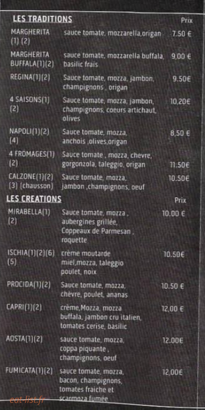 Mirabella Pizza — carte page 3
