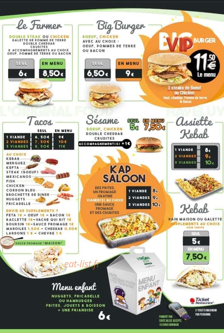 L'original Food — carte page 2