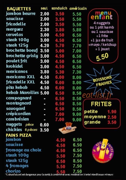 Reg' frites — carte page 2