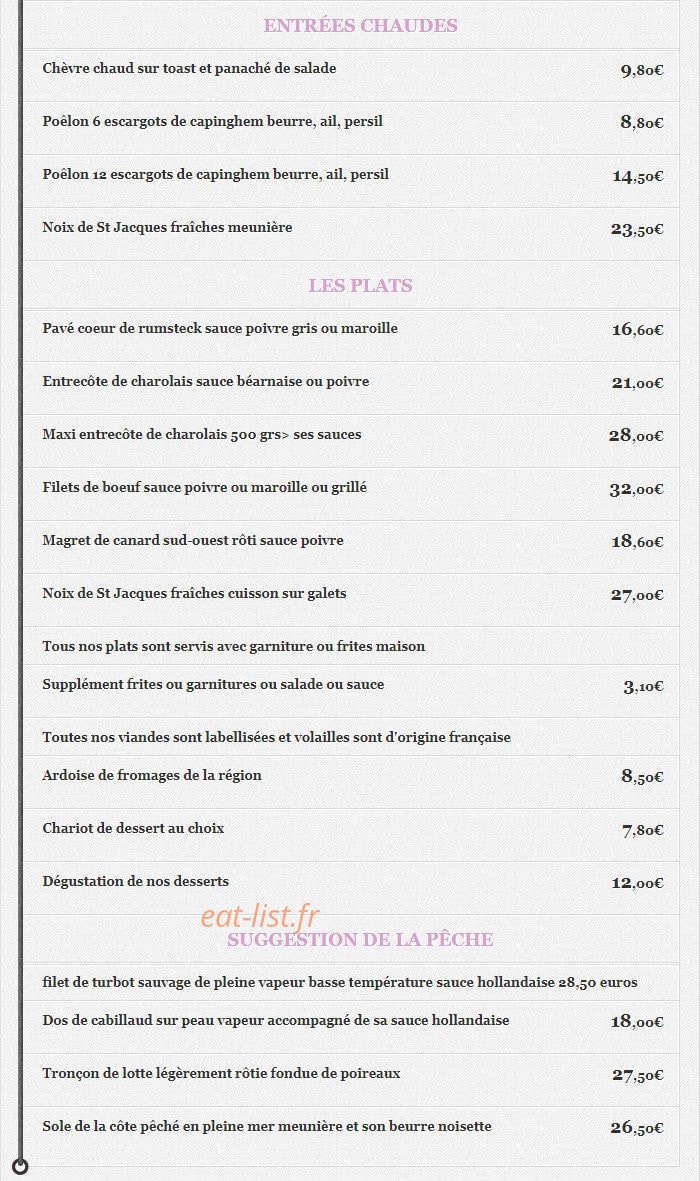 Aux Quatre Vents — carte page 2