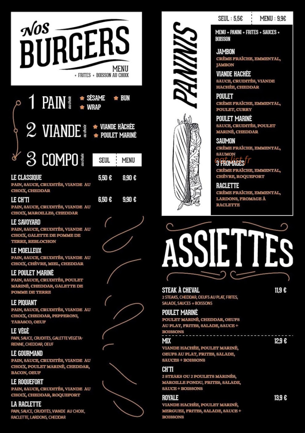 Mister burger & Pizzas — carte page 3