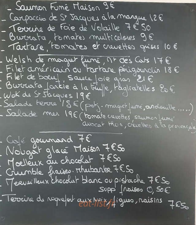 Carte et menu de Saveurs d'Hier & Aujourd'hui à Sainghin en Melantois — Un exemple de menu du jour