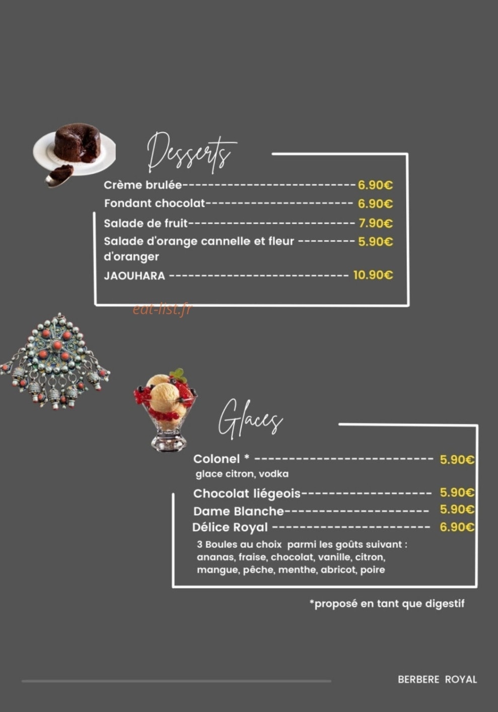 Berbere Royal — carte page 8