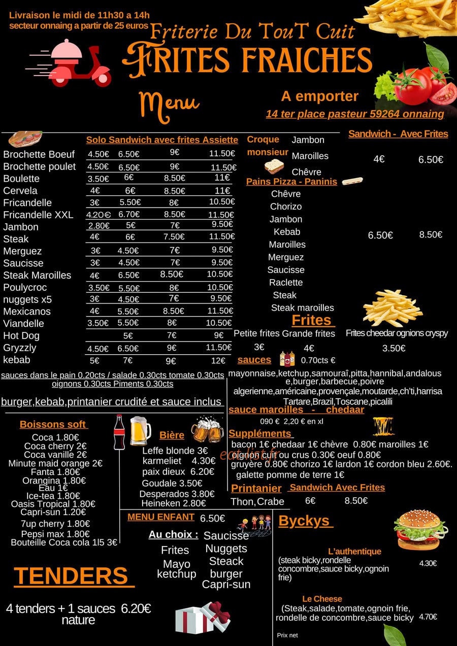 Du Tout cuit — carte page 2