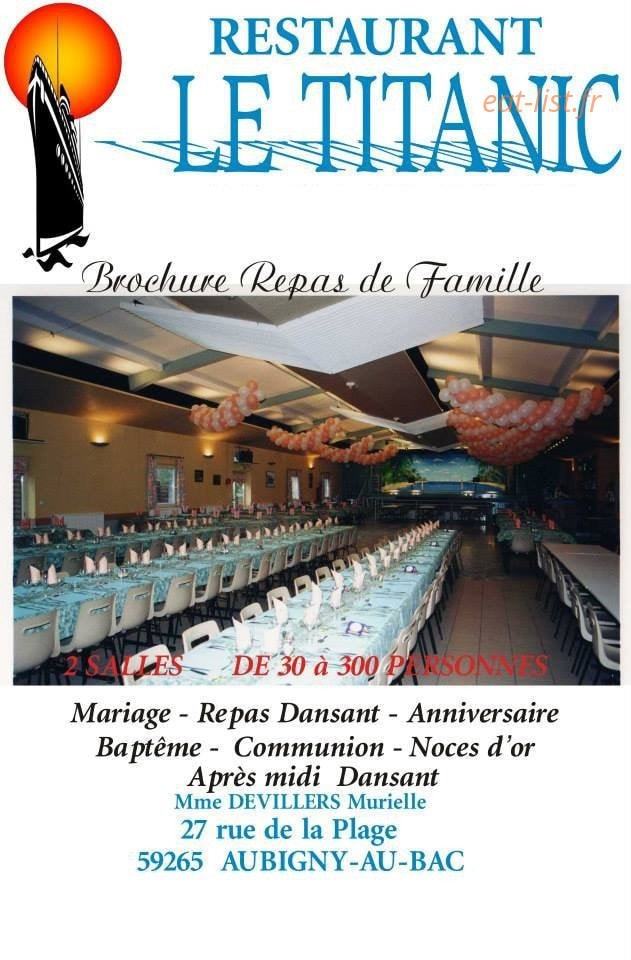 Restaurant Le Titanic — carte page 1