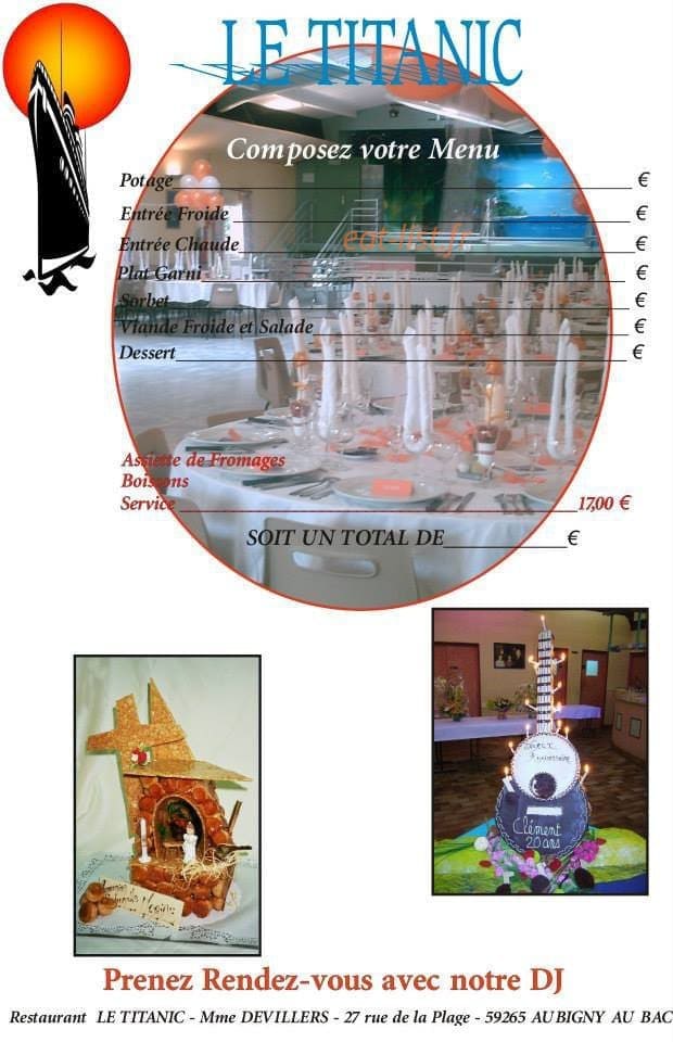 Restaurant Le Titanic — carte page 2