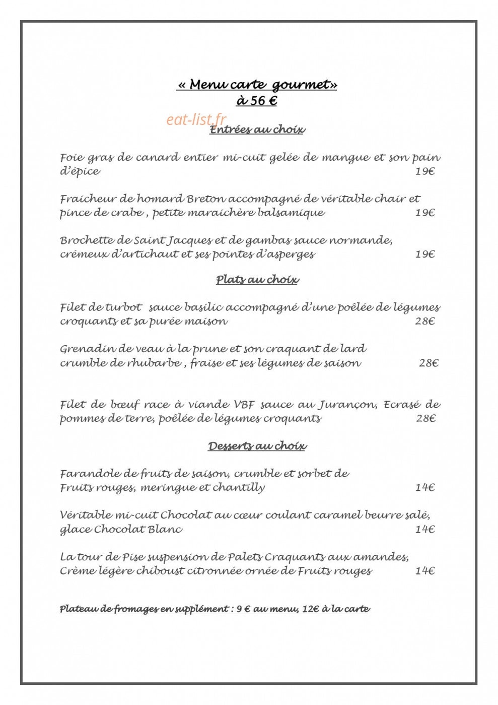 La Gentilhommière — carte page 3