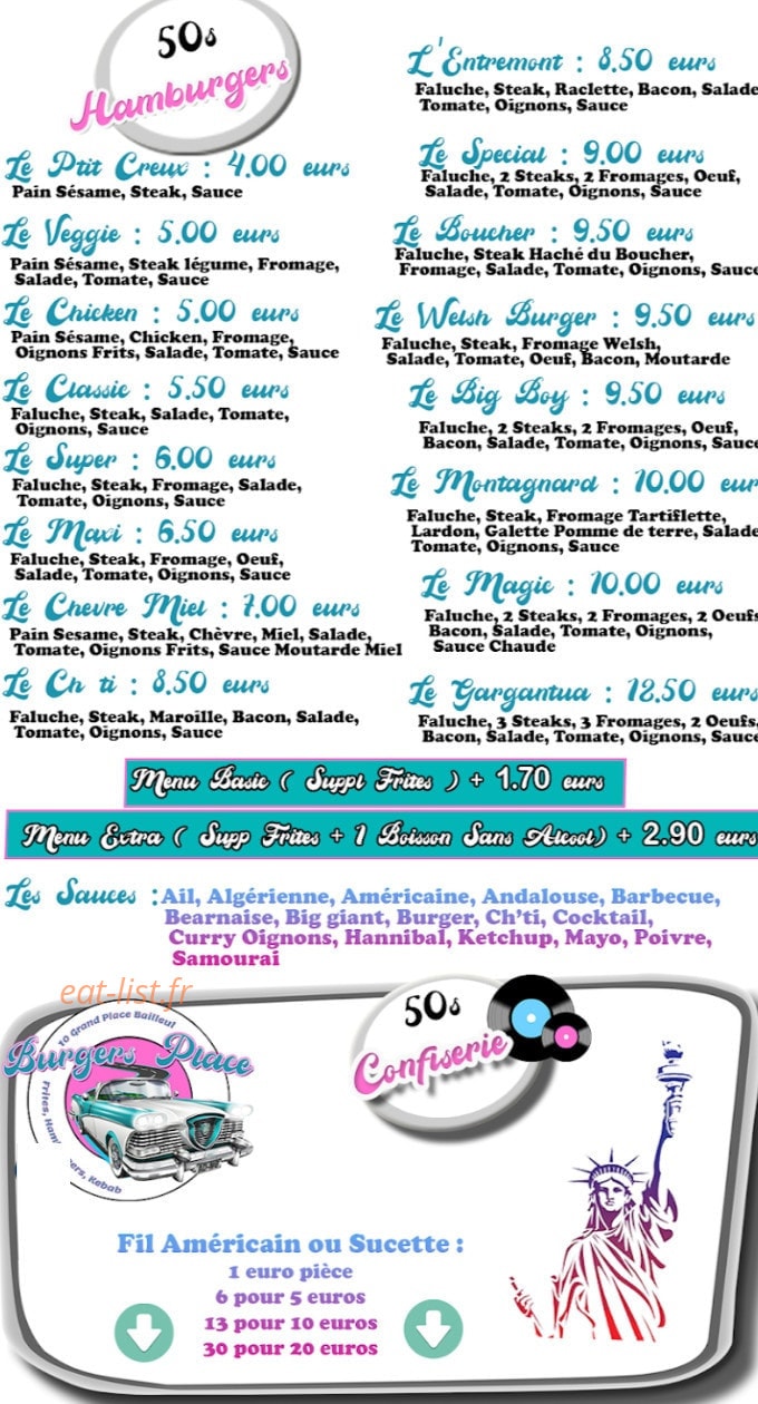 Burgers Place — carte page 2
