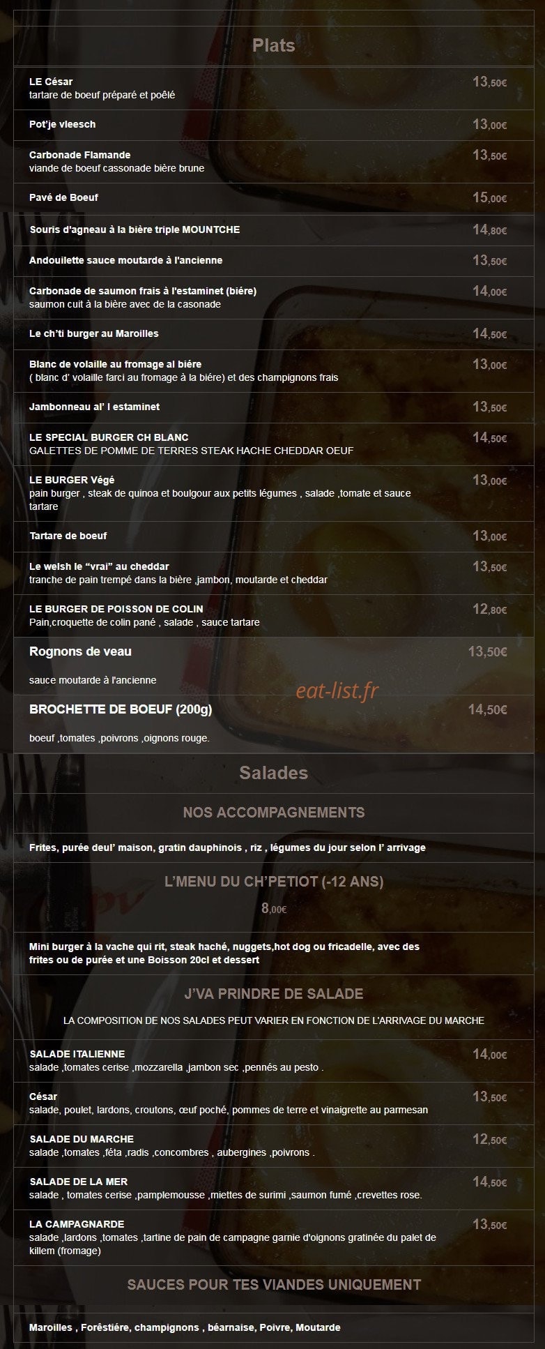 L'auberge du Cheval Blanc — carte page 2