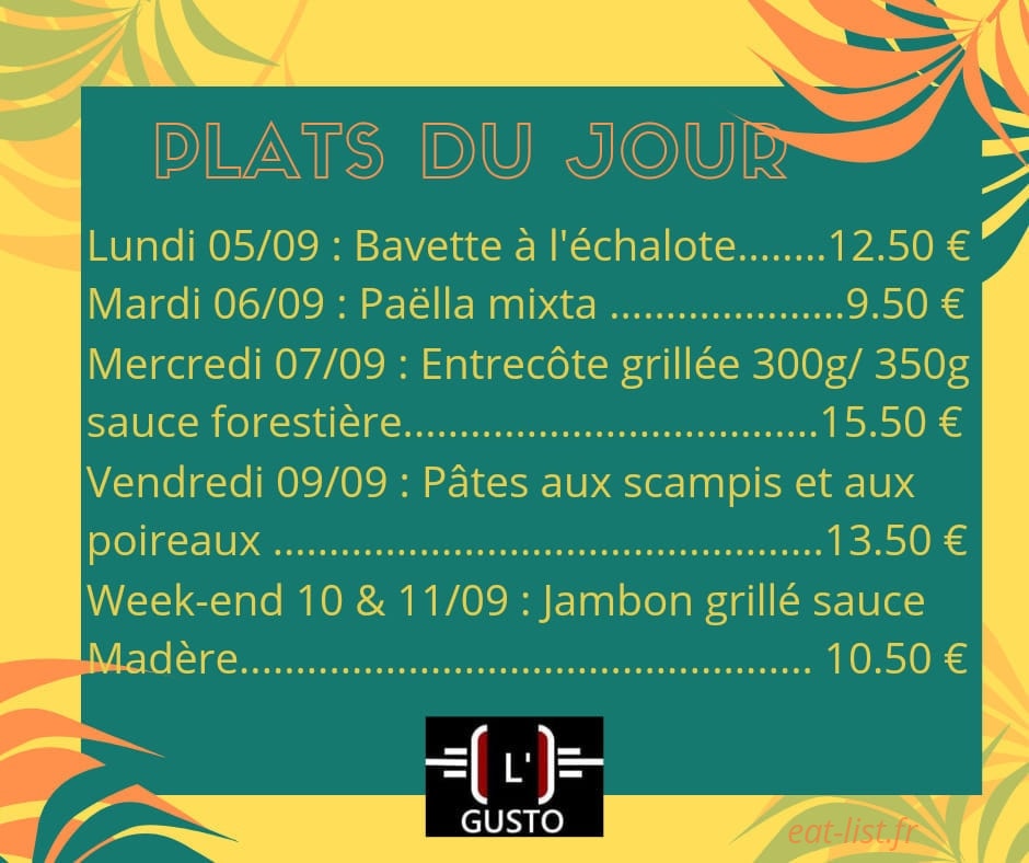 L'Gusto — carte page 1