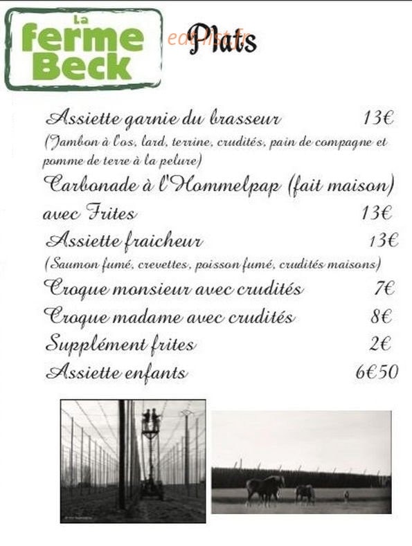 La Ferme Beck — carte page 2