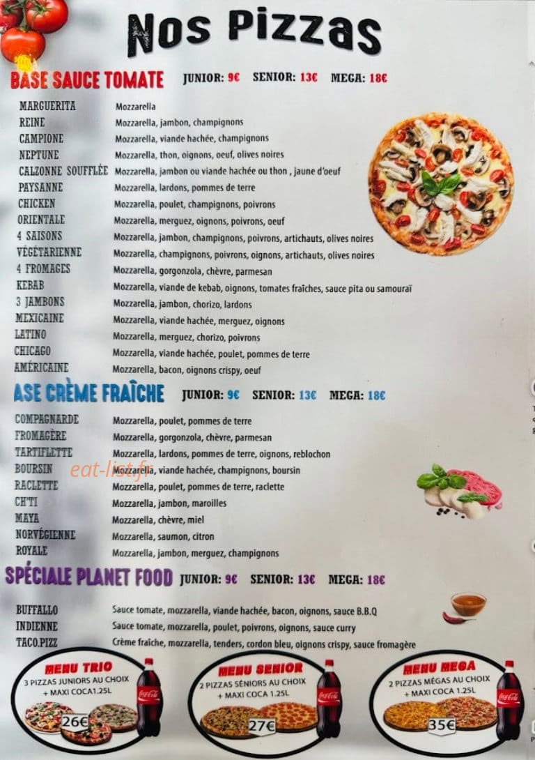 Planet food — carte page 3