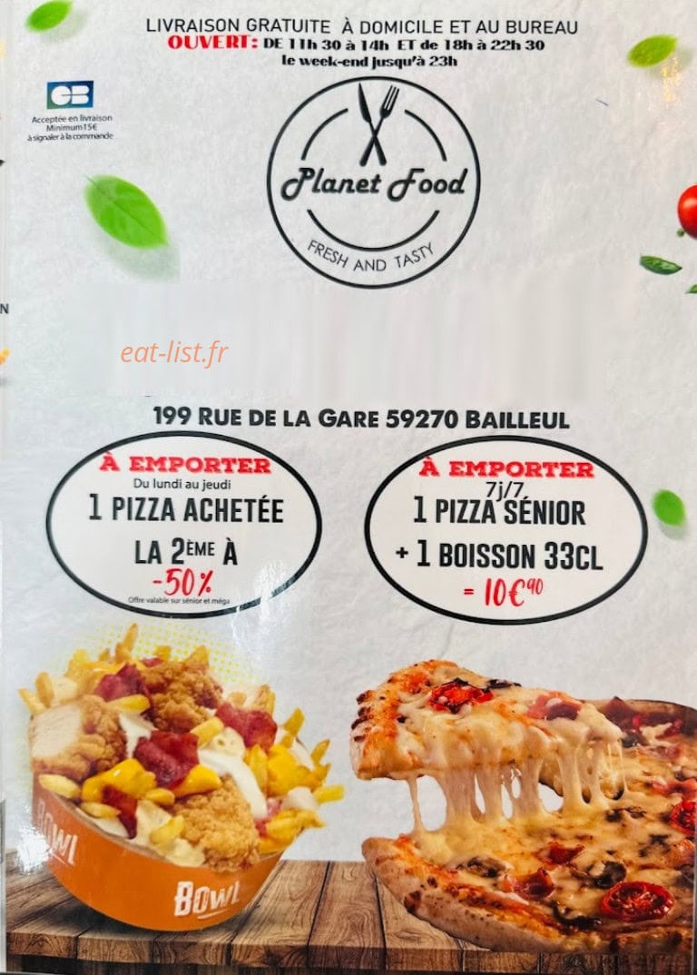 Planet food — carte page 1