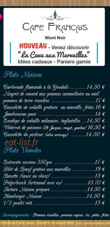 Café Français — carte page 3