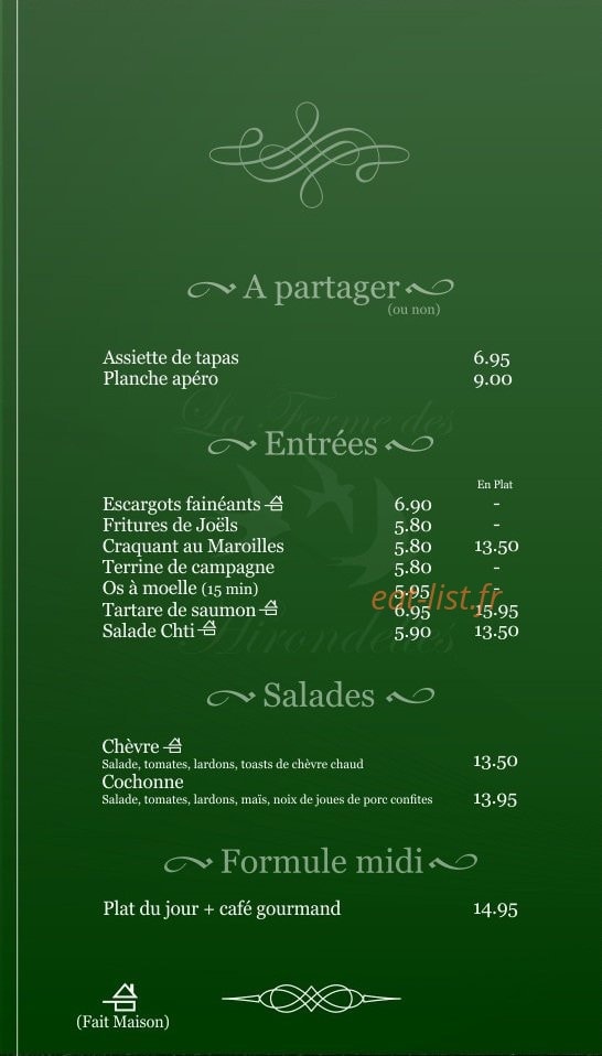 La ferme des hirondelles — carte page 1