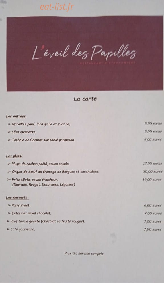 L'éveil des papilles — carte page 1