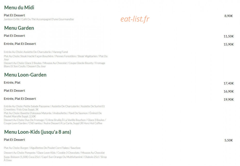 Loon Garden — carte page 6