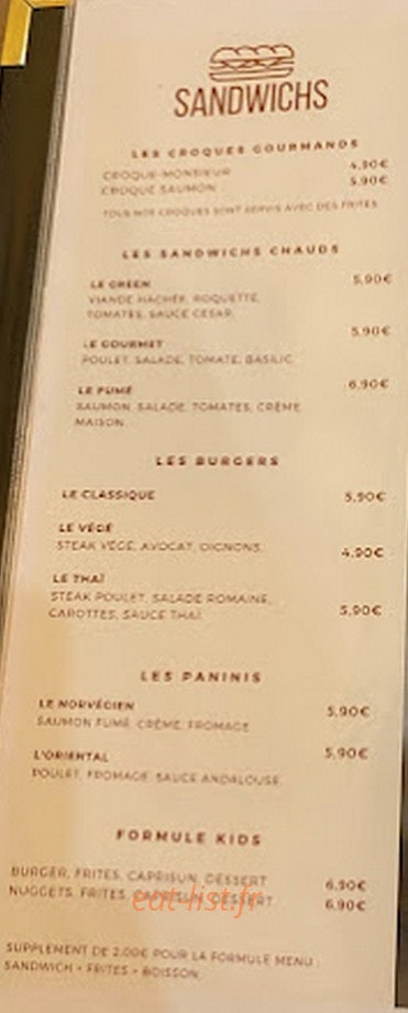 Green gourmet — carte page 1