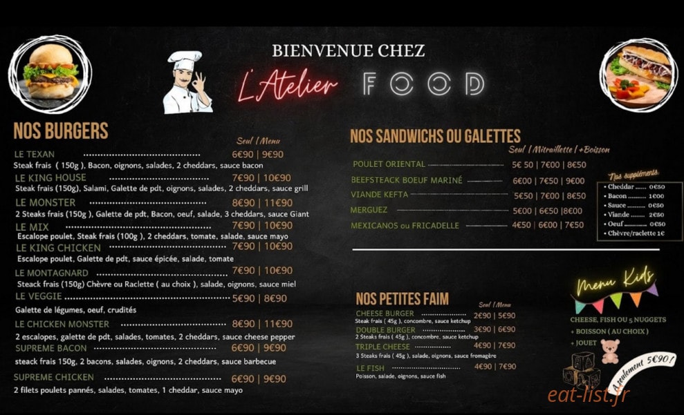 L'atelier Food — carte page 2