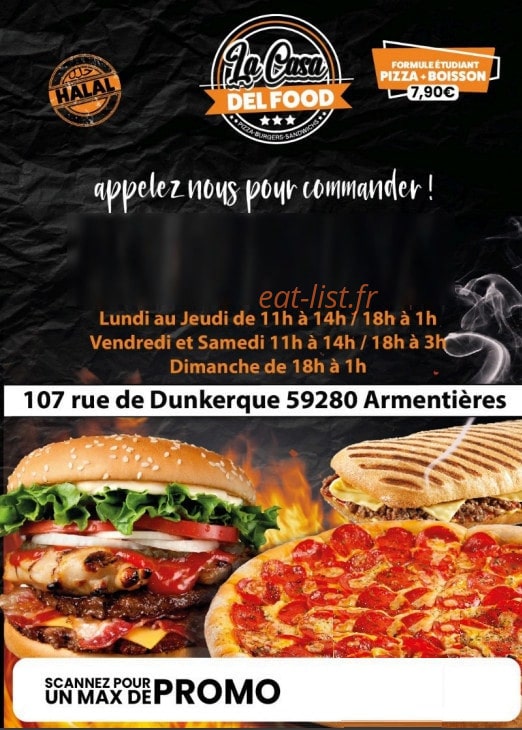 La casa del food — carte page 1
