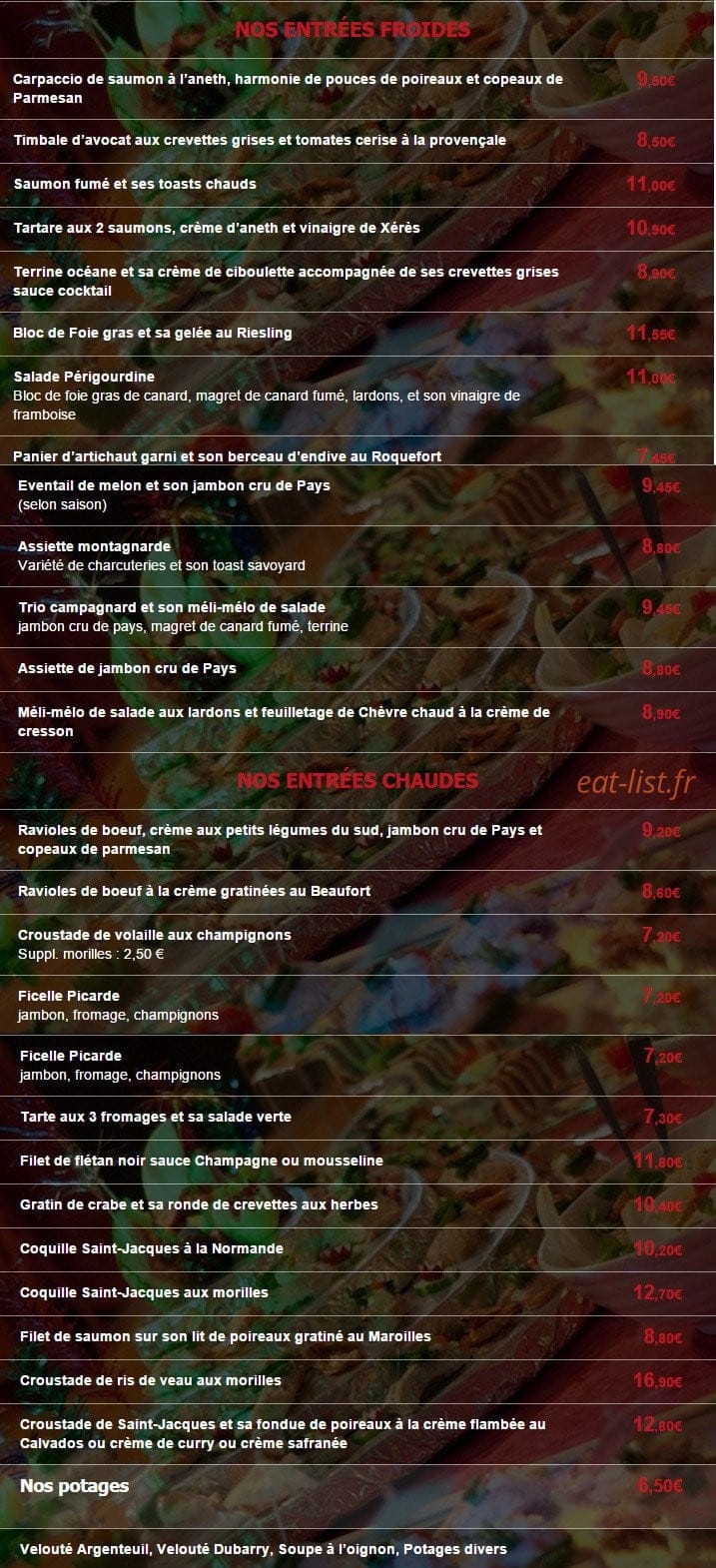La Guinguette — carte page 16