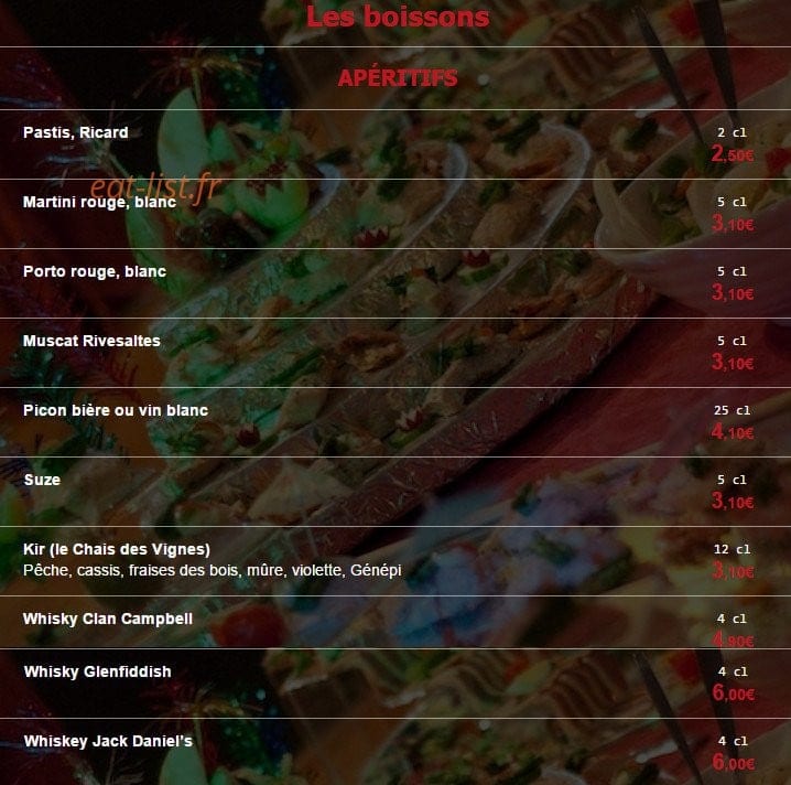 La Guinguette — carte page 1
