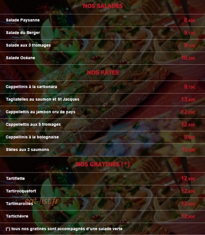 La Guinguette — carte page 6