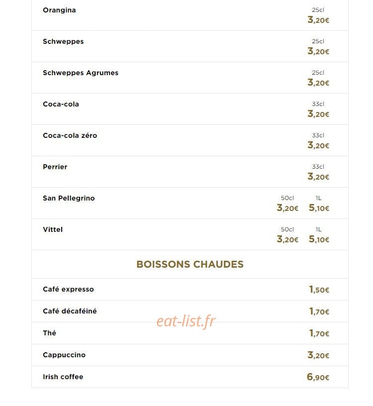 Le bistrot d'Arnaud — carte page 10