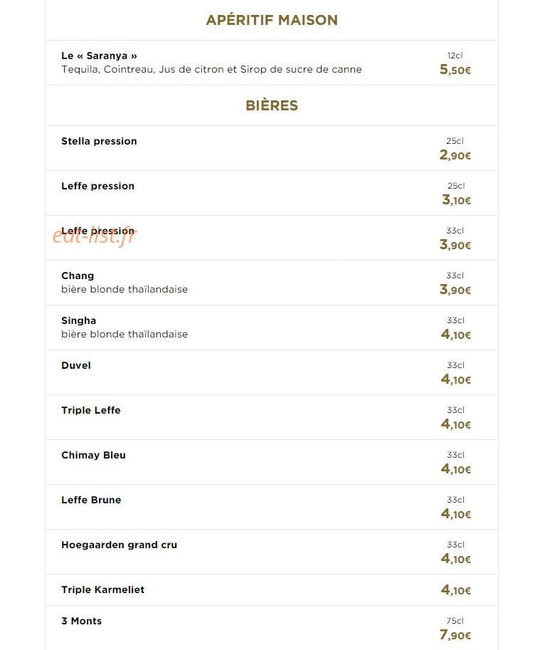 Le bistrot d'Arnaud — carte page 8