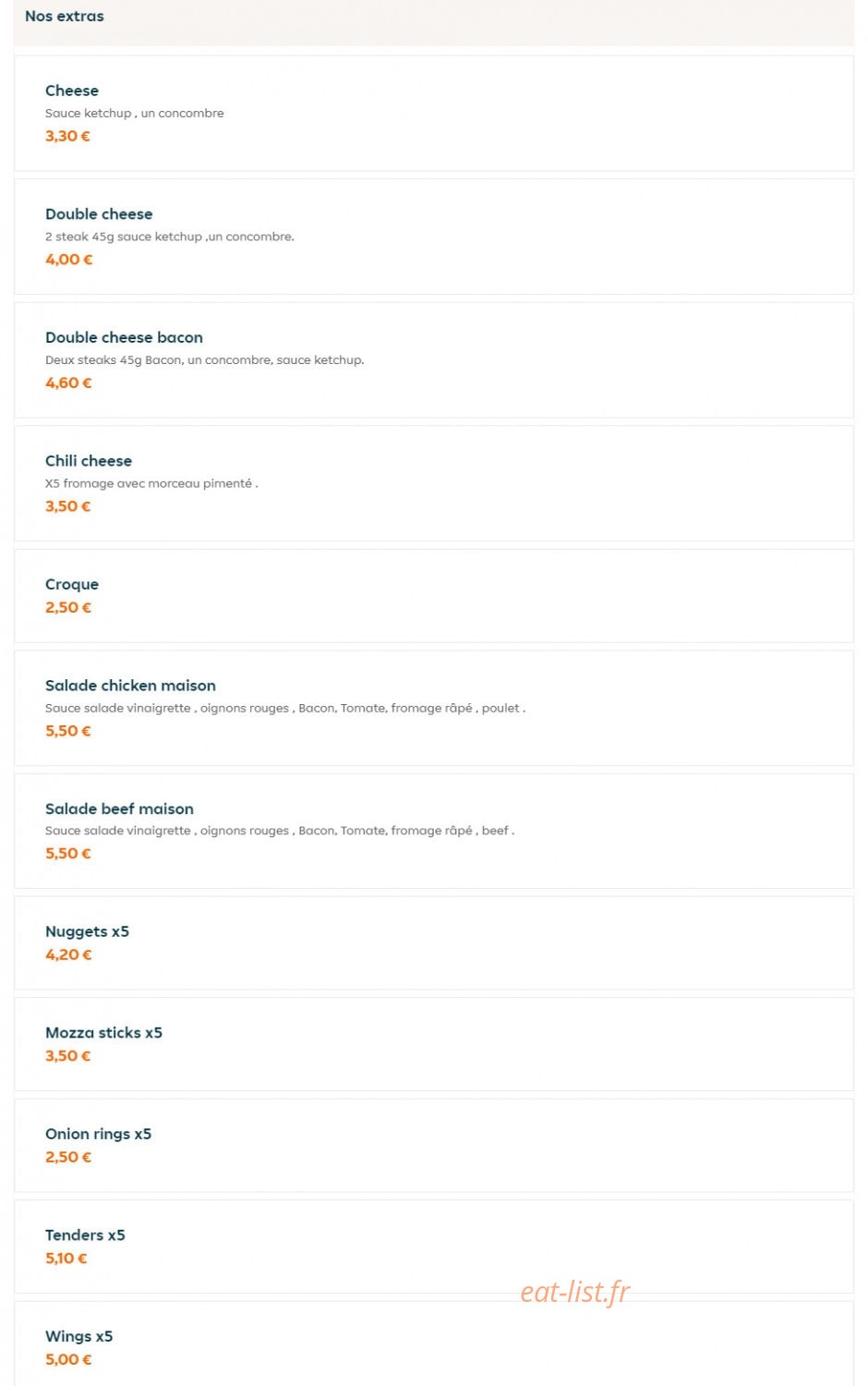 Le maestro burger — carte page 5
