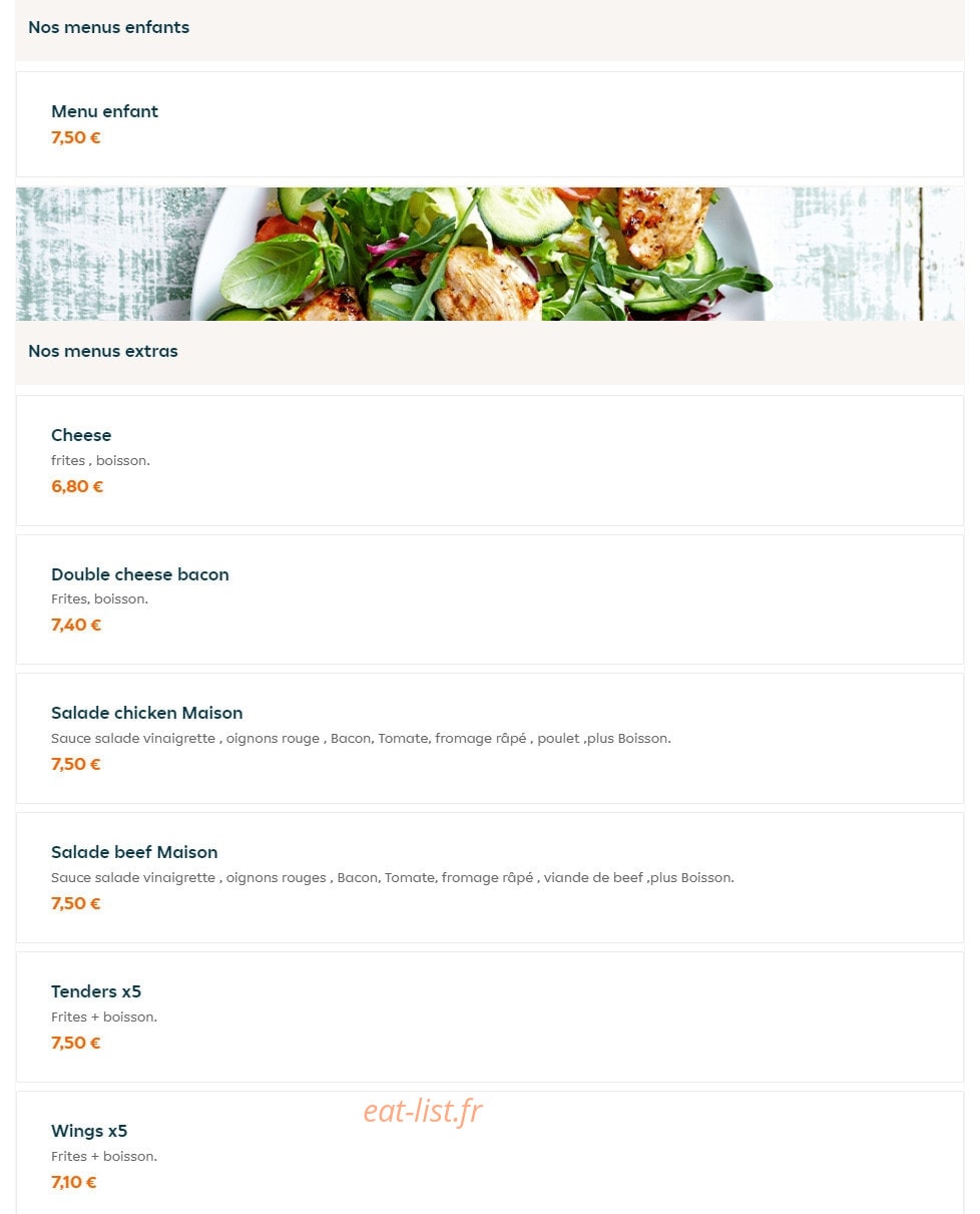 Le maestro burger — carte page 4