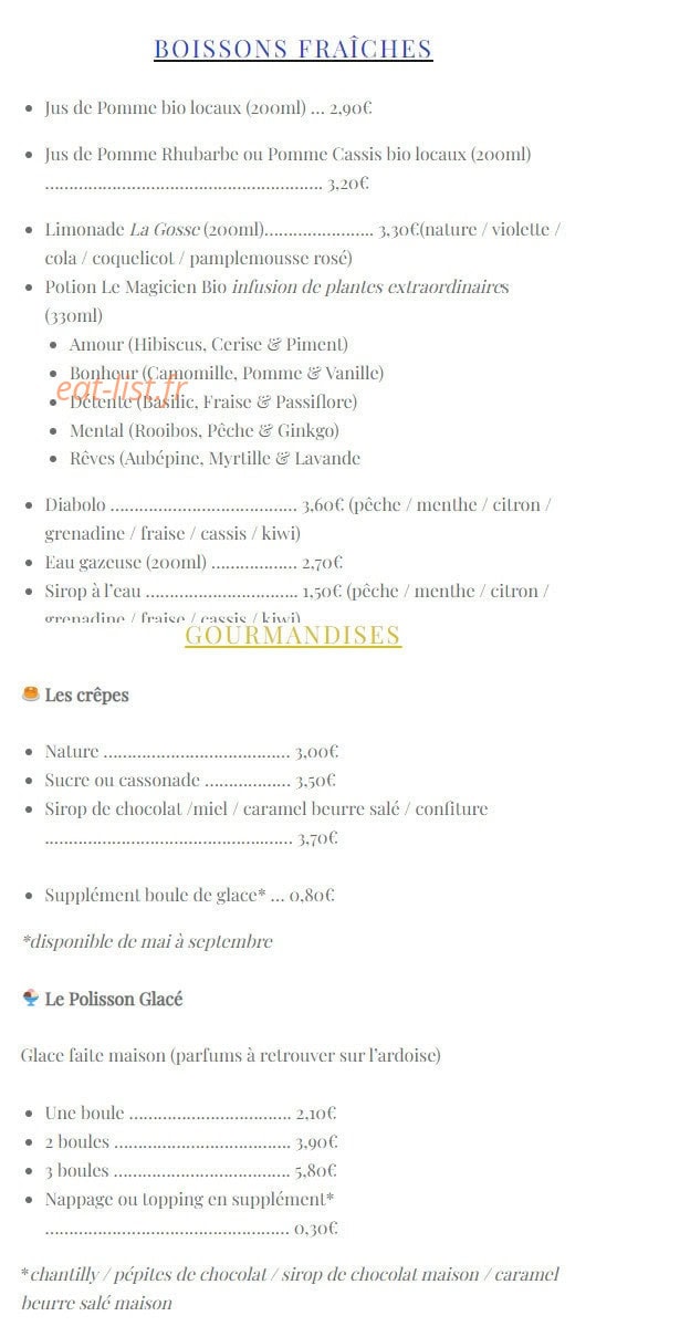 Le Polisson Gourmand — carte page 2