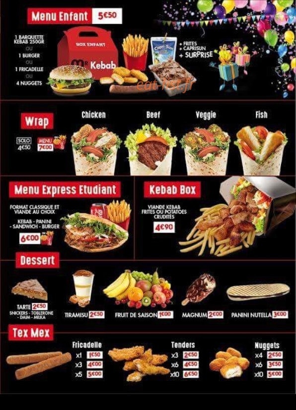Mr Kebab — carte page 2