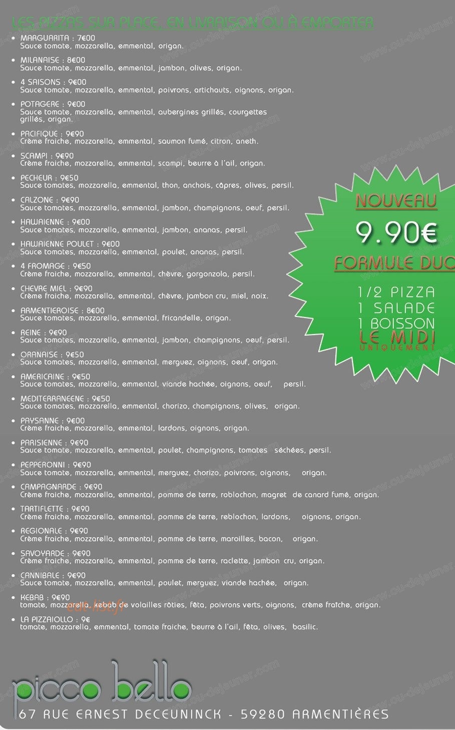 Picco Bello — carte page 1