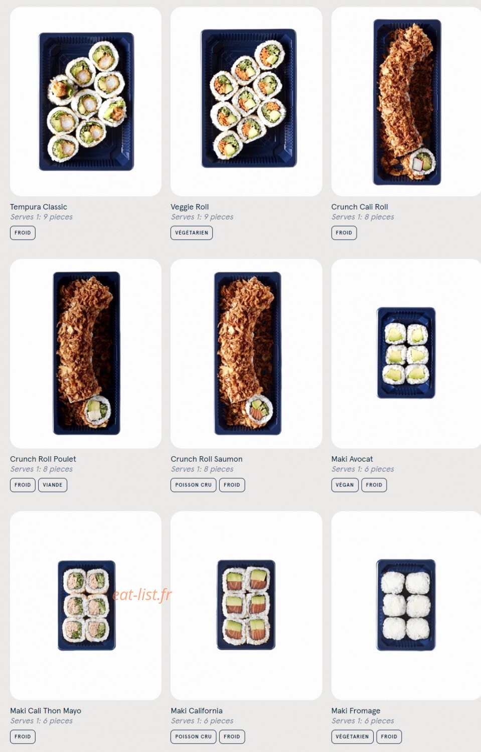 Sushi Daily — carte page 3