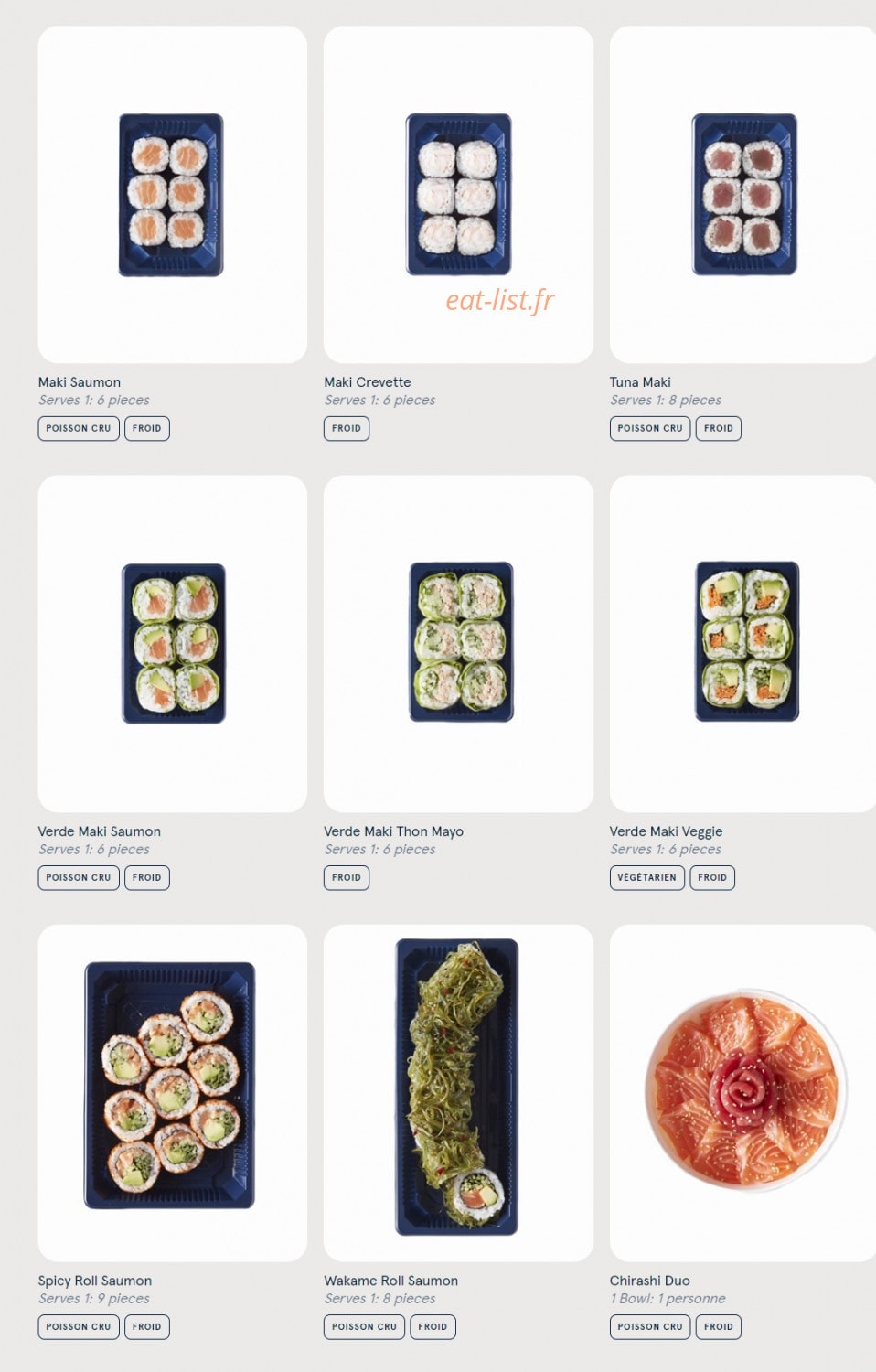 Sushi Daily — carte page 2