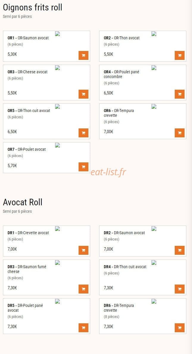 sushi's — carte page 8