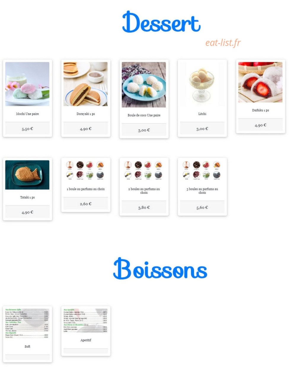 W sushi — carte page 6
