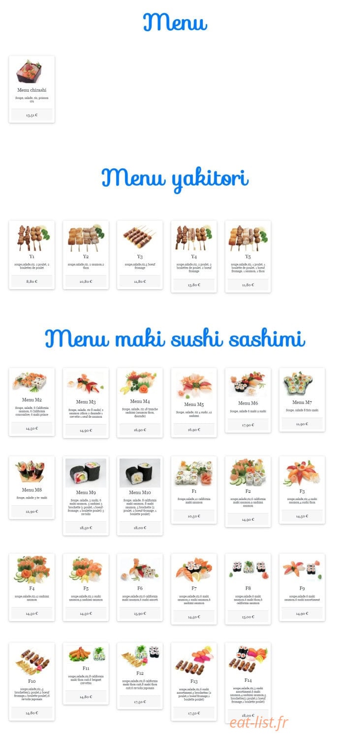 W sushi — carte page 7