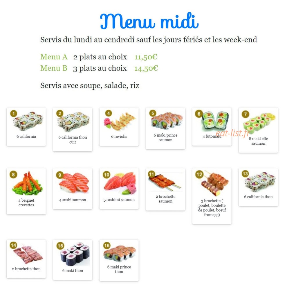 W sushi — carte page 9