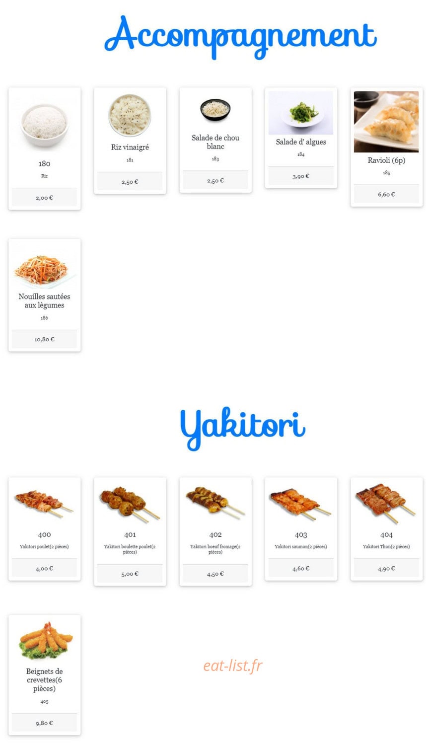 W sushi — carte page 4