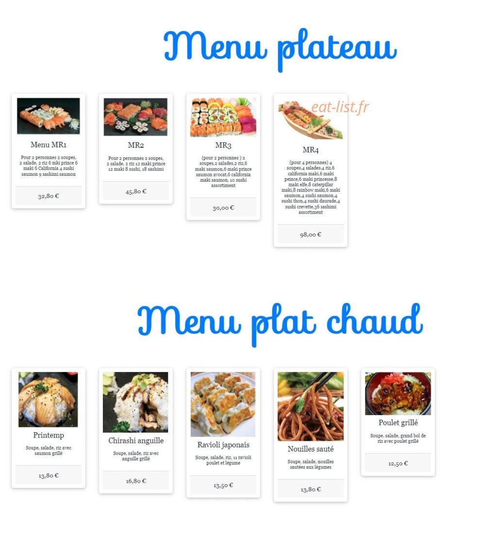 W sushi — carte page 8