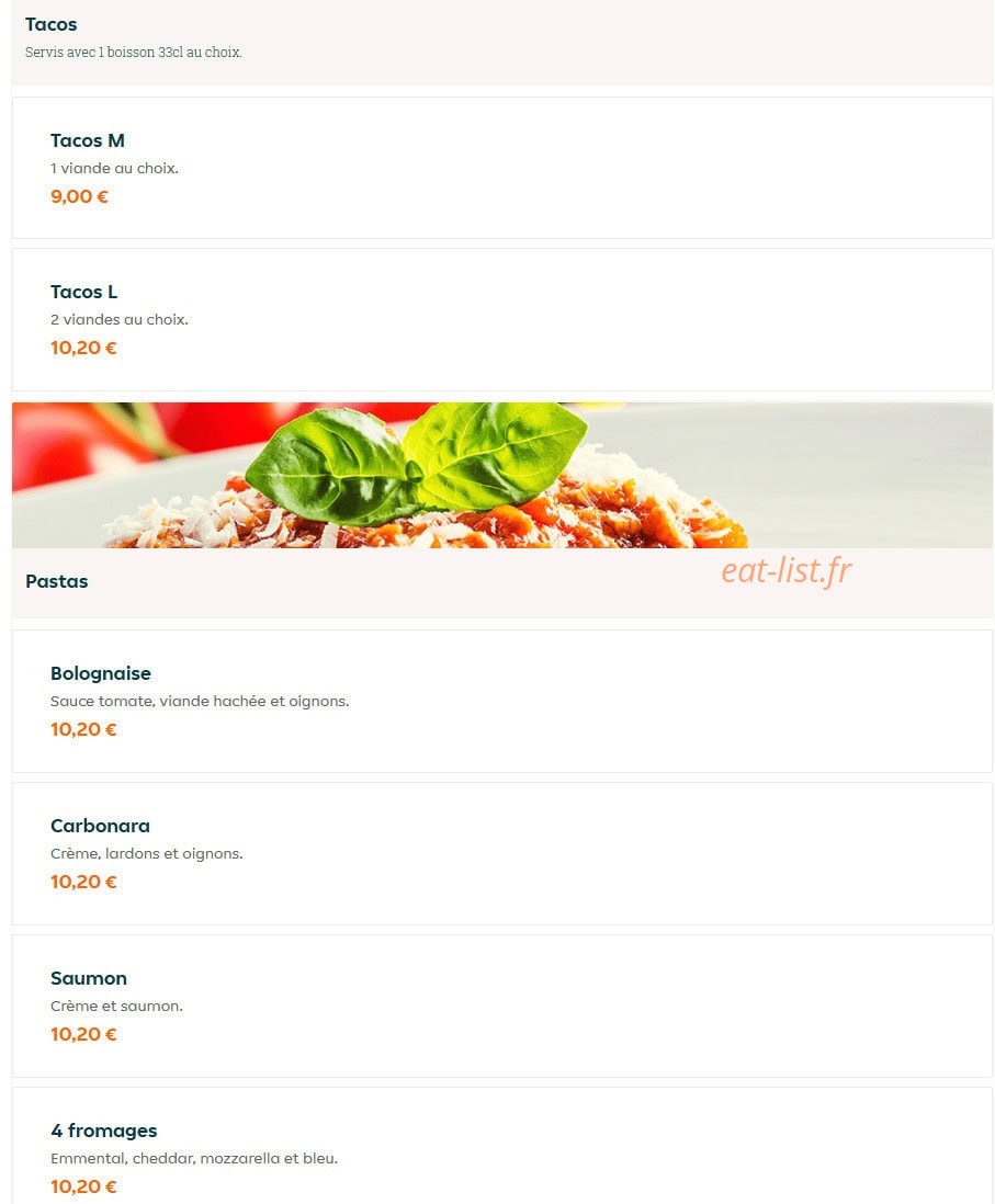 Pizza House — carte page 17