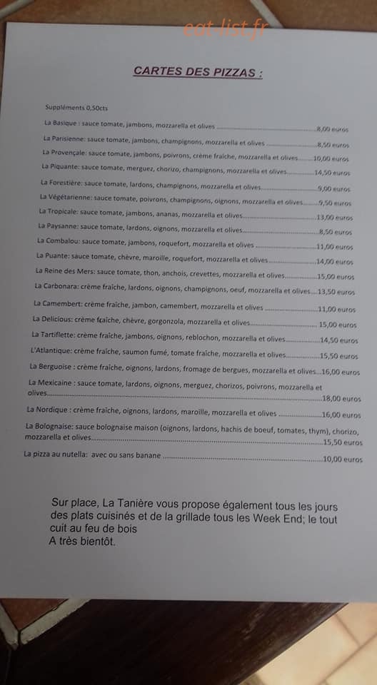 La Tanière — carte page 1